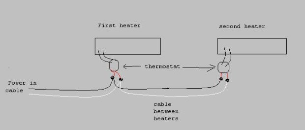 Baseboard heaters two together wiring Two baseboards/one